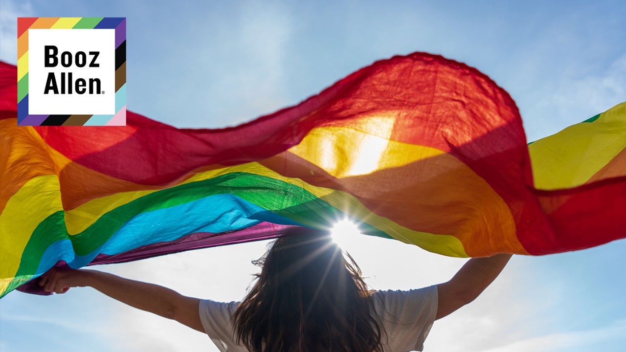 Pride Flag and Woman